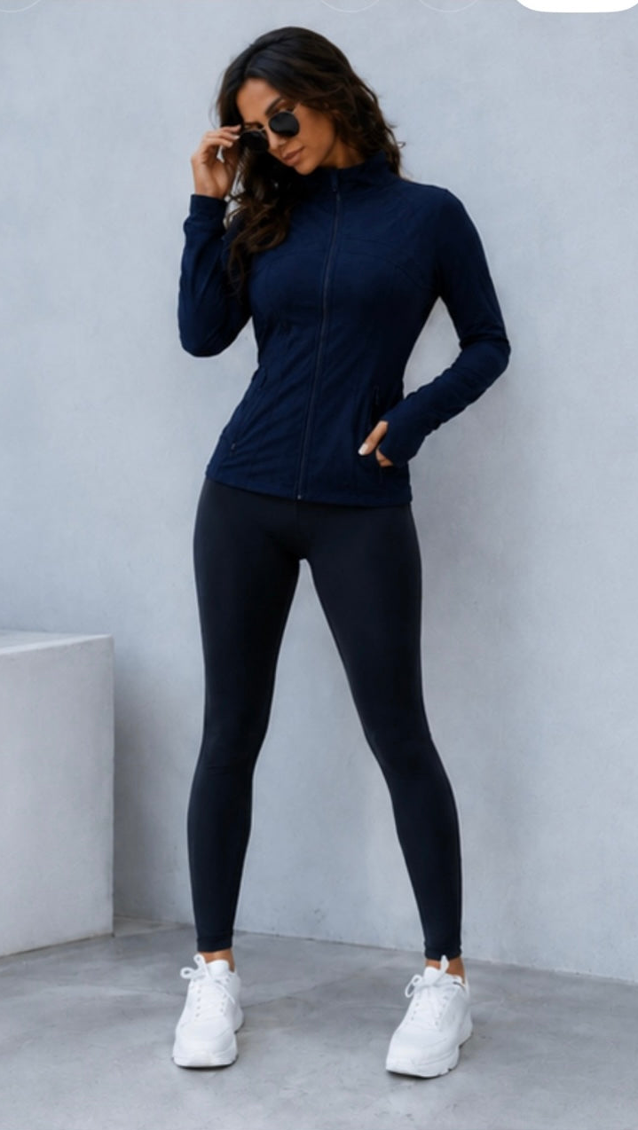 Activewear Full Zip Walking Top Navy