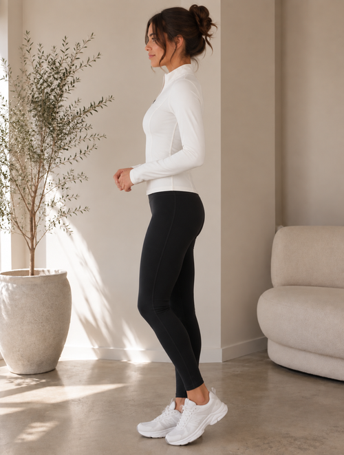 Active Zip Performance Top - White