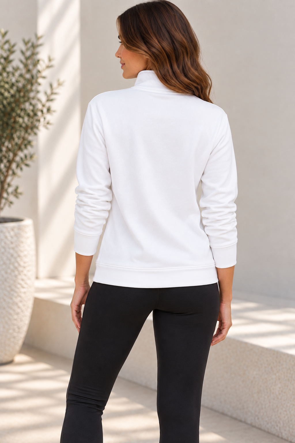 Scuba Zip Top White