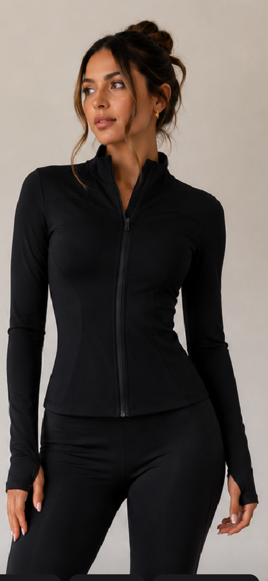 SculptFit Zip Top Black
