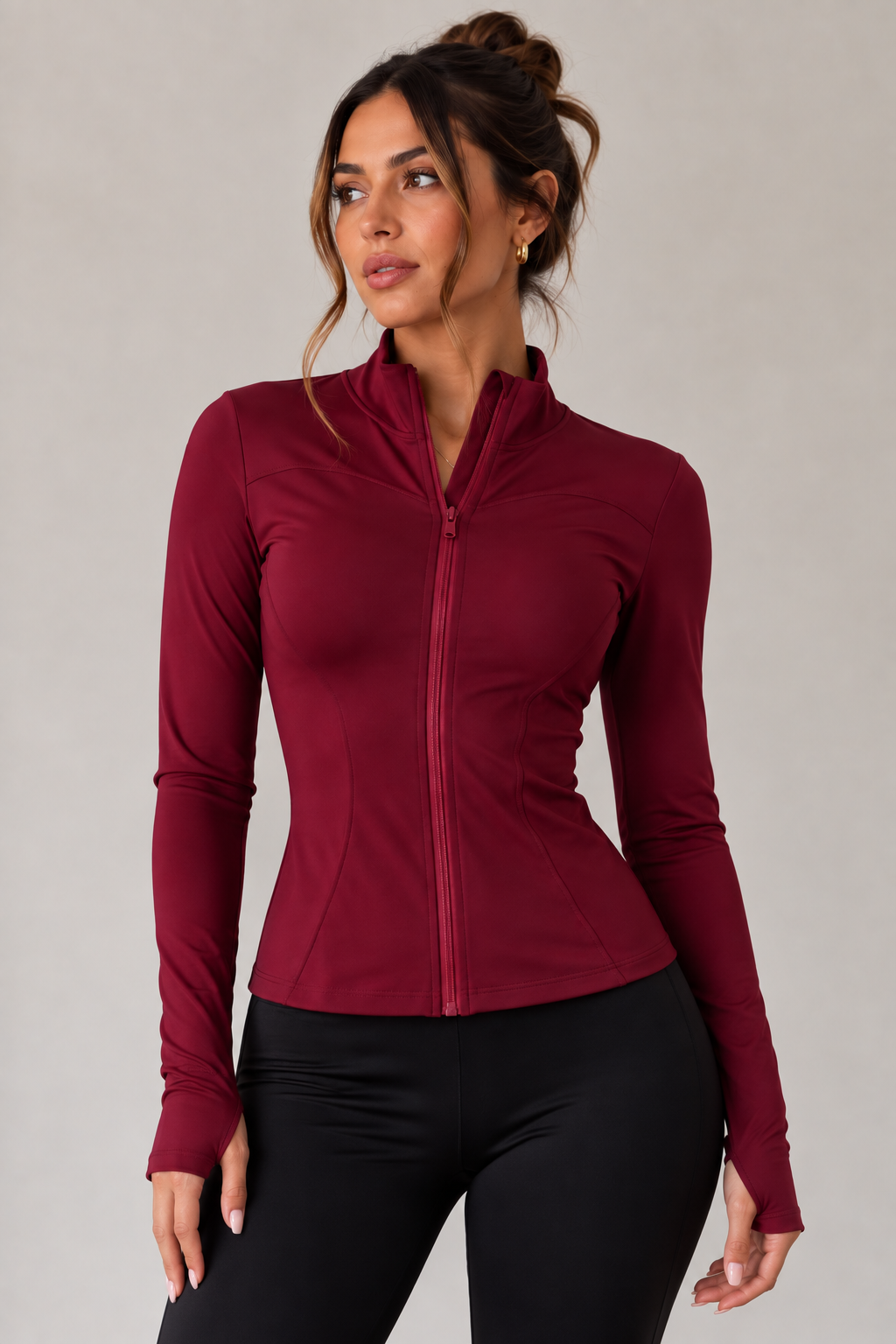 Sculpt Fit Zip Top Mulberry