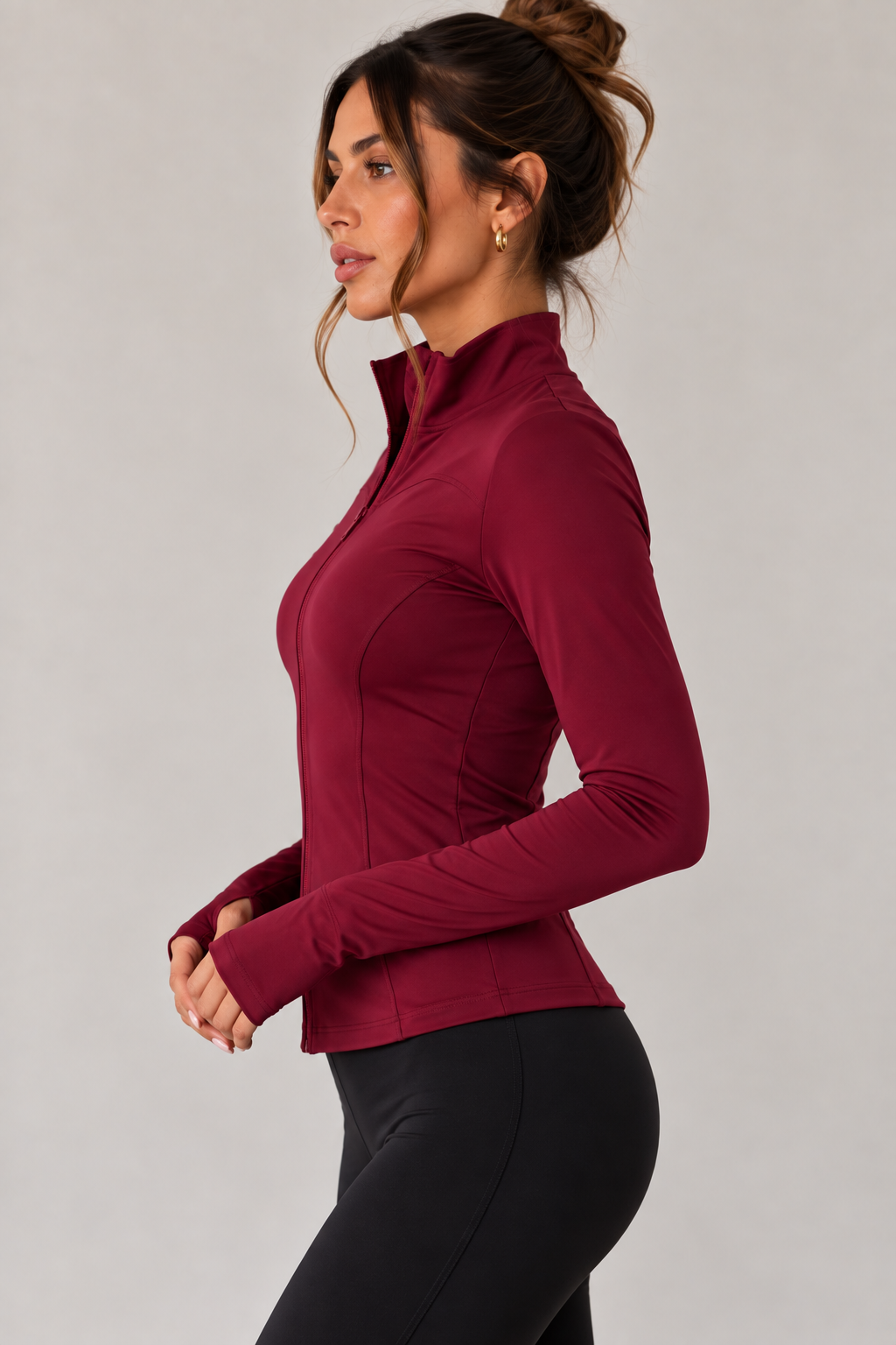 Sculpt Fit Zip Top Mulberry