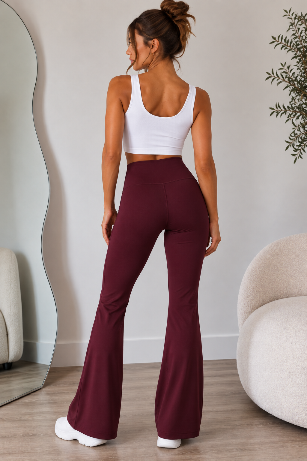 Sculpt Flared Leggings Wine