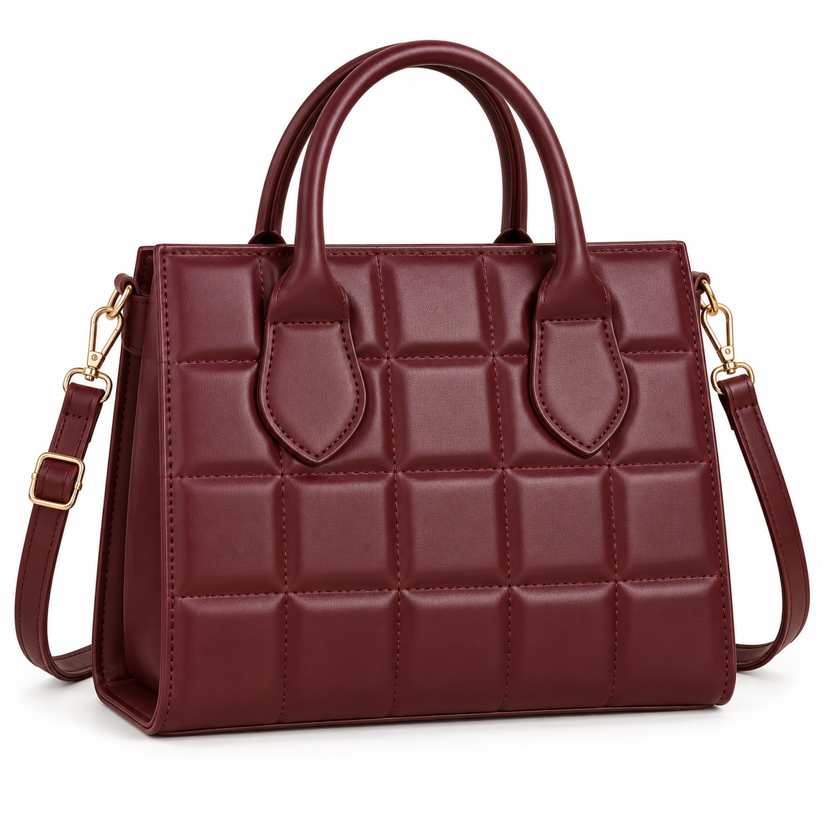 Brown Quilted Tote Bag