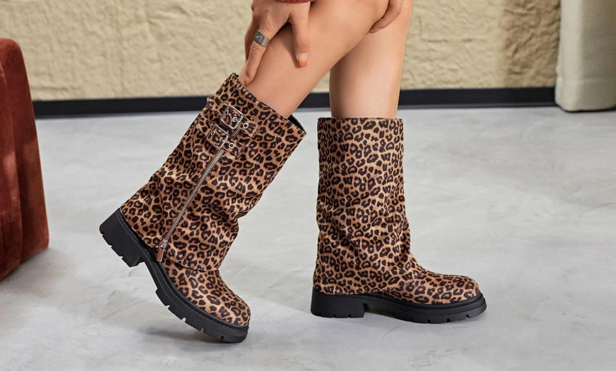 Leopard Print Midi Boot